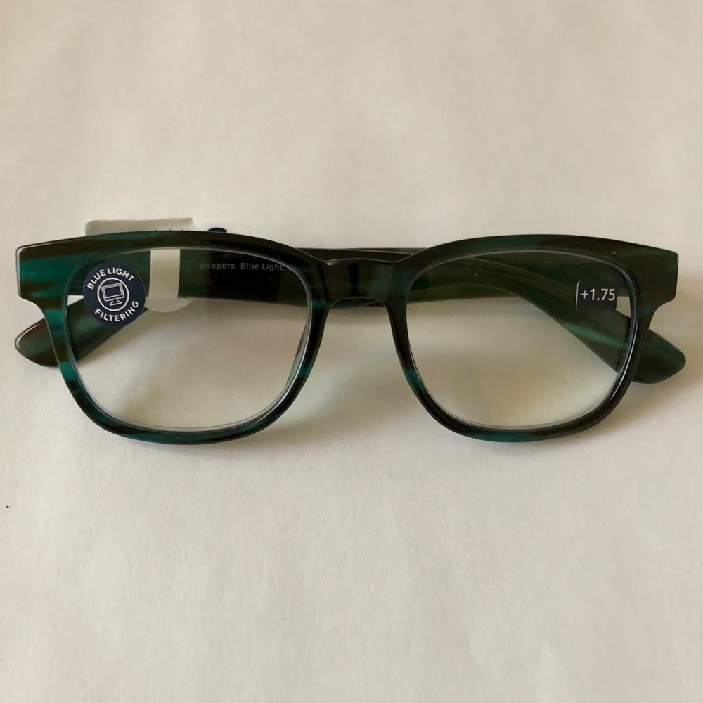 NEW Teal Peepers Blue Light Filtering Glasses +1.75